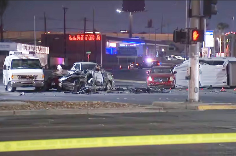 Accidente de tránsito... Múltiple colisión en Desert Inn y Boulder Highway