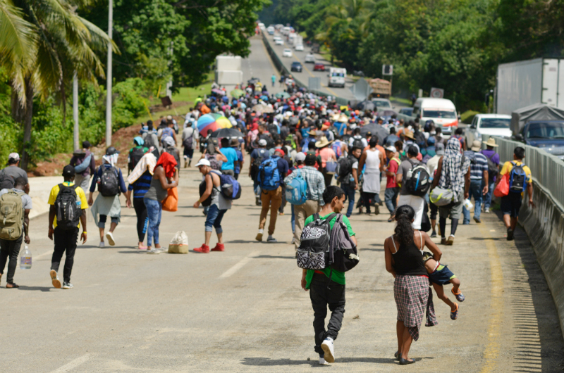 Llegó Caravana migrante a Huehuetán, Chiapas