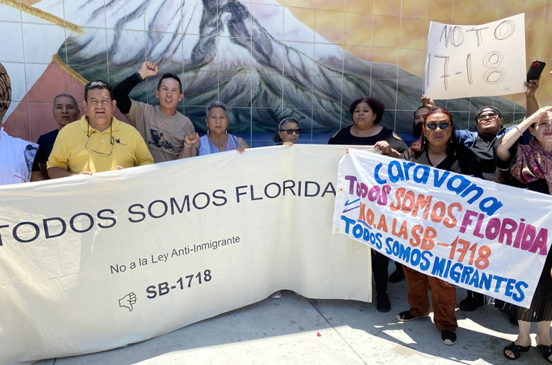 Caravana sale de California para “educar” sobre políticas antiinmigrantes de Ron DeSantis 