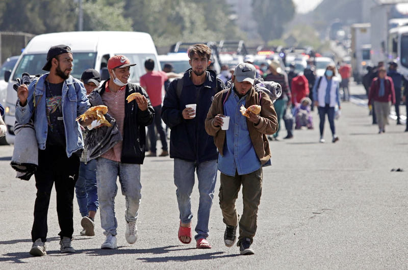 La caravana migrante llega al central estado mexicano de Puebla