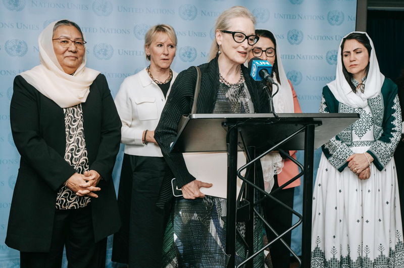 Meryl Streep dice en la ONU que hasta una ardilla tiene más libertad que una mujer afgana