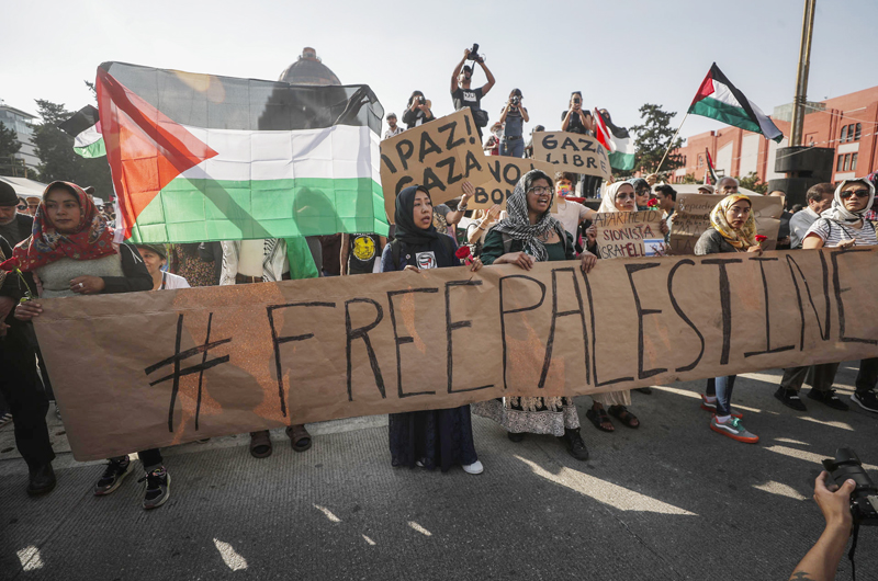 Manifestantes a favor de Palestina exigen que México condene el “genocidio” de Israel