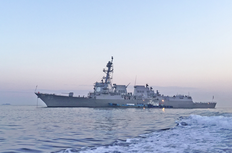 Avizoran buque militar estadounidense en Mar del Sur de China